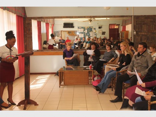 Seen here is social worker Zandile Vilakazi speaking to educators at Parkdene Primary School about the emotional aspects of child abuse.