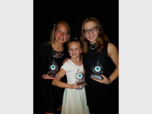 Wild Flames winners. From left to right: Kay-Lee van Eeden, Caitlin Weber, Lara Scoones.