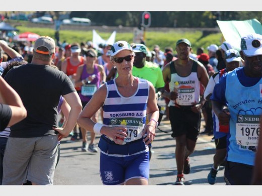 Liezel Best, snapped near Hillcrest, achieved a finish time of 10:51:13 to earn a bronze medal. Photographer: Logan Green.
