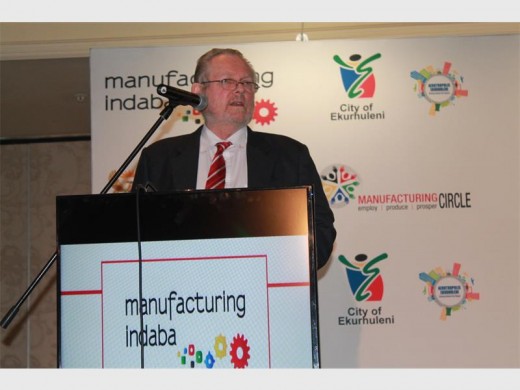Minister of the Department of Trade and Industry (DTI) Rob Davies speaking at the 2016 Manufacturing Indaba at Emperors Palace, on June 28.