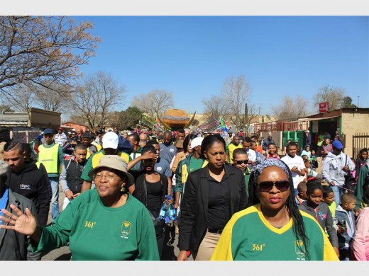 MEC Faith Mazibuko (left) leads the team during the parade.