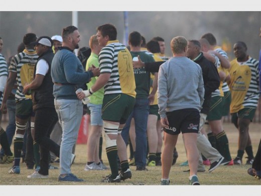 Leadership skills: United captain Fanie van Staden (No. 7).