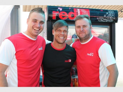 Hanniel Meintjes, Wesley du Plessis and Armand Alberts having fun at the festival.