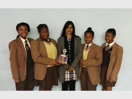 Falcon Educational School recently concluded with their annual Falcon Debate Competition. This year's theme was focused on Women's Month. Third place went to Phoenix House. Seen here are (from left): Siyalungelwa Khulu, Thepiso Motseta, Myendrie Bacharam (educator), Mikateko Madhlope and Balungile Mtatyana.