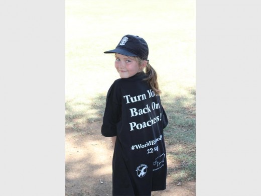 Zakiyyah-Lee Champion, Grade One, celebrates World Rhino Day.