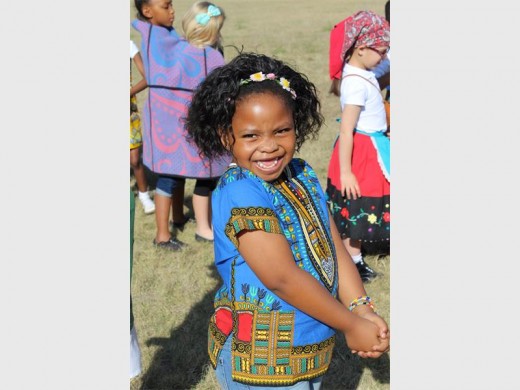 Leabo Masemola, Grade One, looking cute in her outfit for Heritage Day.