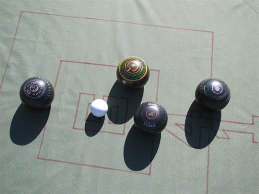 The scoring mat used in B20 Cricket Bowls.