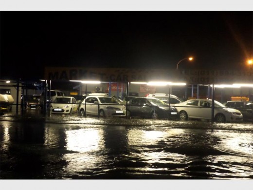Car dealership flooded.