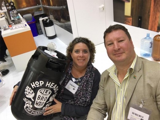 Wendy and Julian Pienaar having a cold one in Germany during their trip in November.