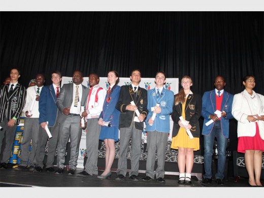 The top 15 best performing learners overall, including learners from Boksburg High School, Hoërskool Oosterlig and  Hoërskool Dr EG Jansen.