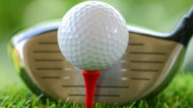 Golf ball on a tee