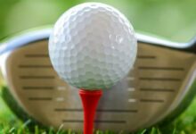 Golf ball on an tee