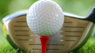 Golf ball on an tee
