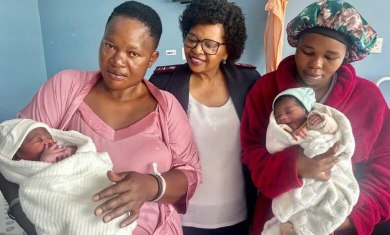 Seen here are mothers of New Year’s babies Grace Funane and Ntombizodawa Khumalo with Matron Thandiwe Lorraine Dibakoane (middle).