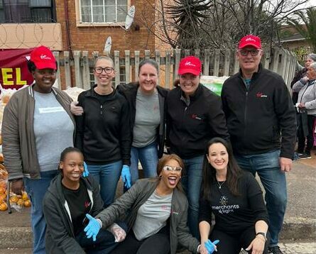 Together with Merchants of Light NPO, Virgin Active Bedfordview and Toyota Knights, they distributed 150 grocery hampers and also served a loaf of bread and soup, as well as bags of oranges, clothing and blankets, to 250 people.