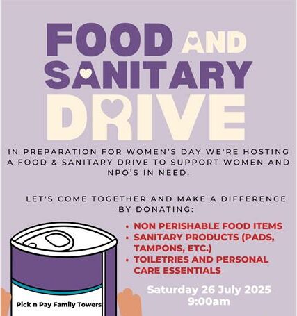 Support the initiative by donating non-perishable food, sanitary products, toiletries, and personal care essentials.
