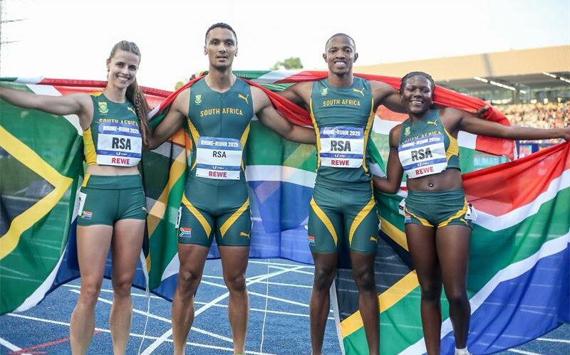 He also anchored Team SA to silver in the 4x400m mixed relay.