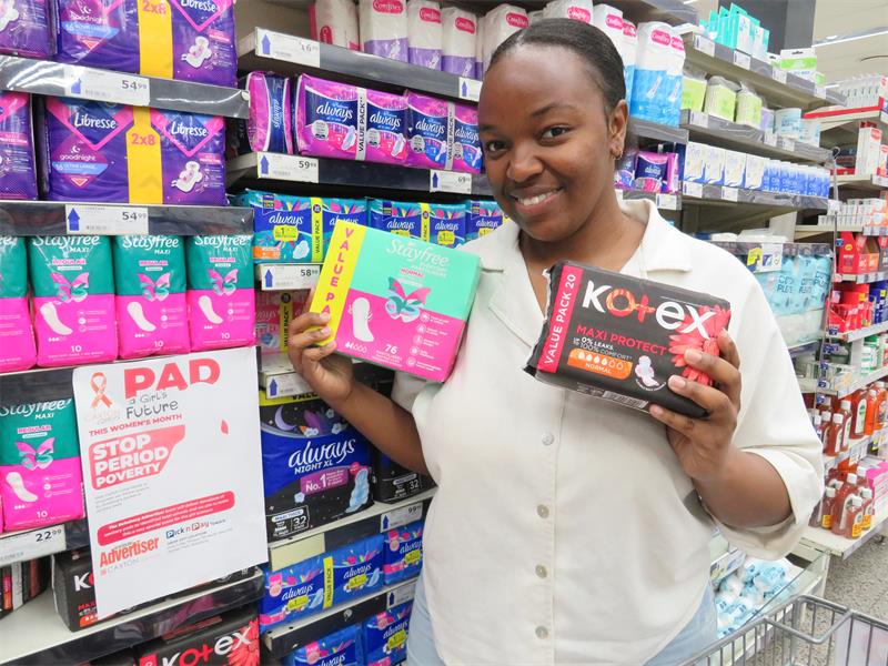 Donate sanitary pads at Towers Pick n Pay this August.