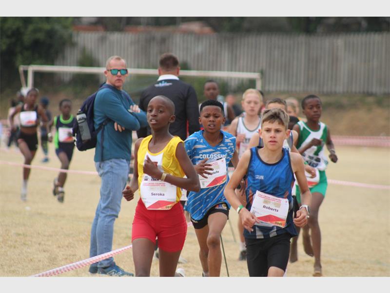 She led the U12 girls' 3km from the start to the finish.