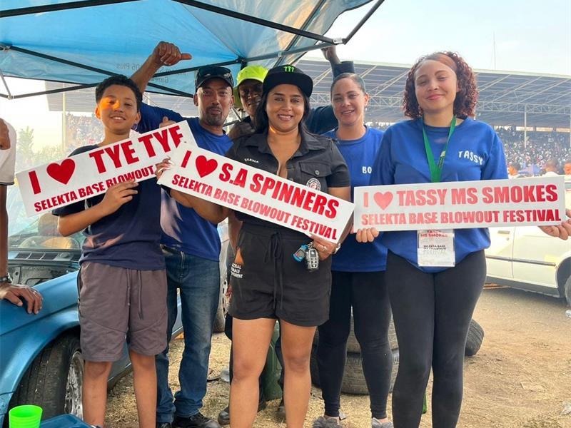 Narina Naidoo took part in the event to promote spinning and drag racing on the continent.