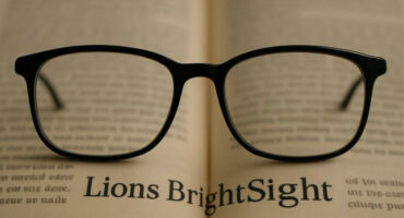 Black spectacles sitting on the pages of an old book