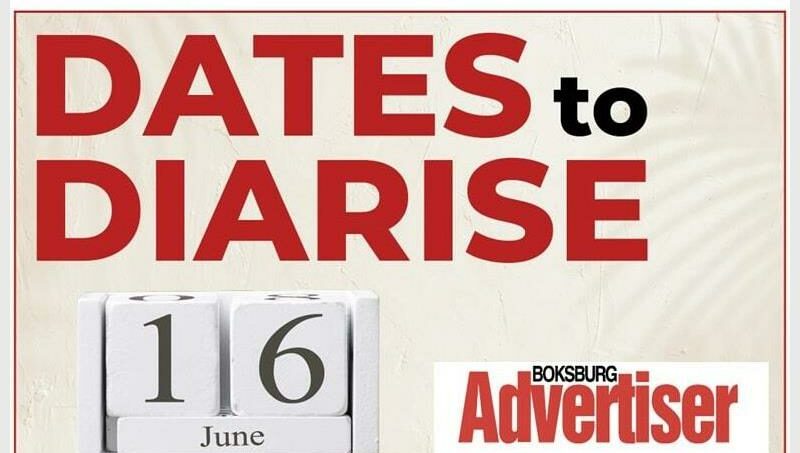 The What’s On is for schools, sports clubs, social clubs, NPOs, churches and small businesses. Entries are at the editor’s discretion. Email your event details to Tayla Smit at taylas@caxton.co.za