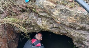 water police officer and a prospecting tunnel