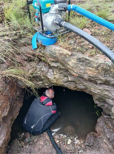 water police officer and a prospecting tunnel