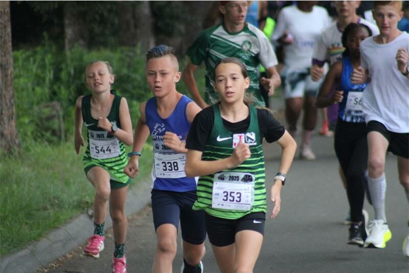 She finished the women's 5km in 20:03.