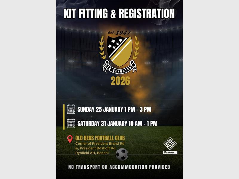The club invites all players to an open day for a kit fitting and registration on January 25.