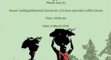 world day of prayer banner featuring logo, message and images