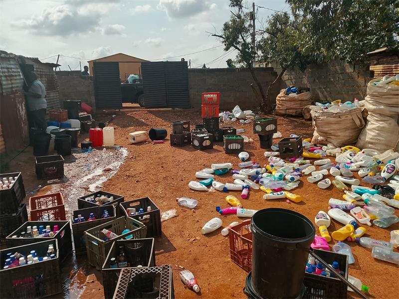 Chemicals and counterfeit cleaning products worth millions were seized during a Hawks operation at an alleged illegal manufacturing site in Boksburg’s Windmill Park informal settlement.