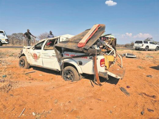 a wrecked bakkie