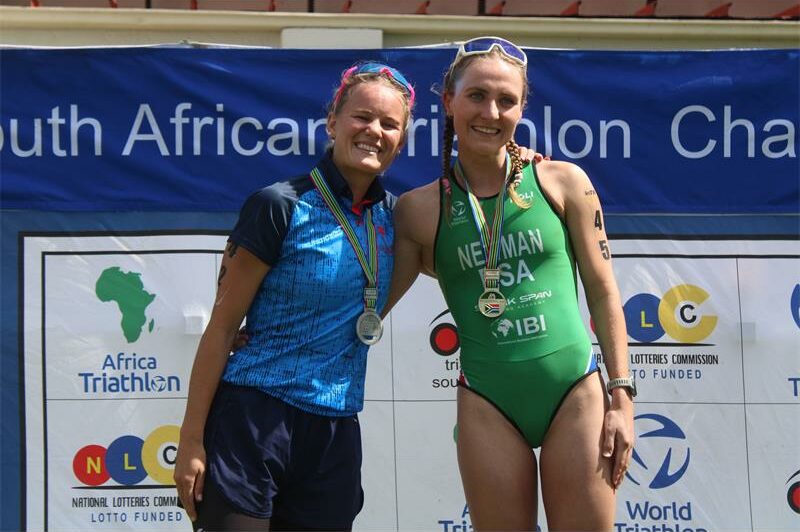 Van der Merwe clocked 57:46 in the men's race, while Newman crossed the line in 01:05:10 to win the women's title.