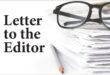 A black and white image depicting a stack of papers with a pair of reading glasses on top of the pile and a pencil next to the papers with the wording Letter to the Editor.