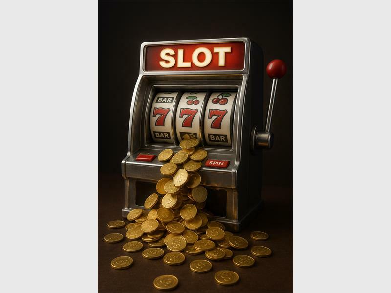 An image of a slot machine used for gambling.
