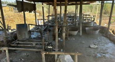 A dismantled illegal mining hub