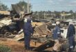 demolished shacks