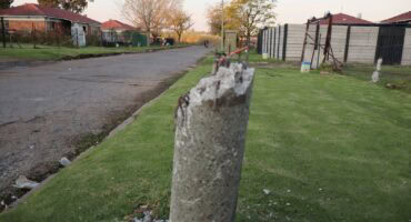 Remnants of a streetlight pole.