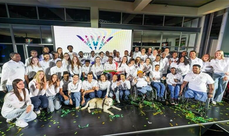 A squad of 112 athletes from 10 sporting codes was announced by Sascoc president Barry Hendricks on June 24.