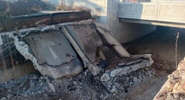 collapsed bridge deck