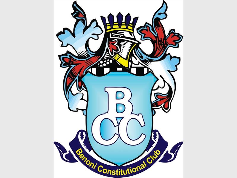 A crest with the letters BCC and words Benoni Constitutional Club.
