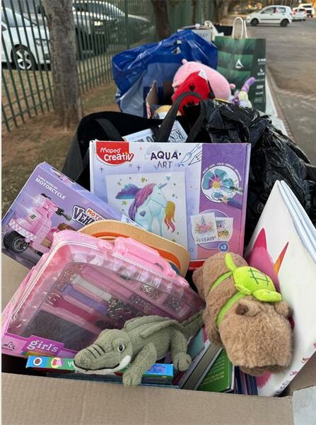 a pile of donated items