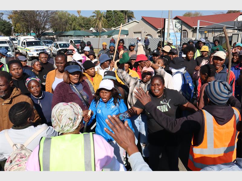 a large group of protesters