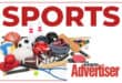 An image titled sports with the boksburg advertiser logo and a heap of sporting equipment.