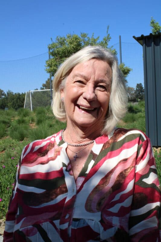 Older woman with bob grey hair