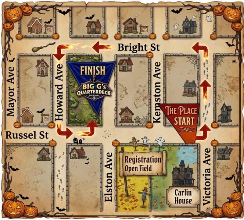Map for a Halloween walk