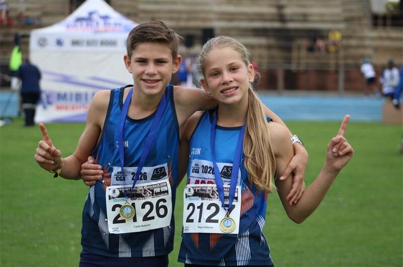 They finished first and second overall in the 7.5km fun run.