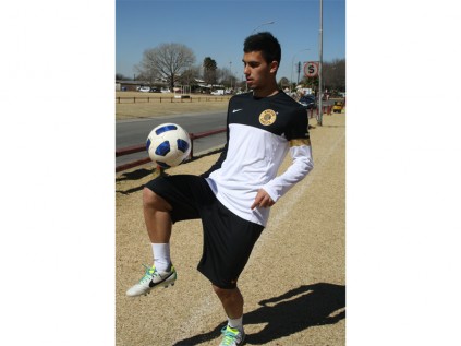Lorenzo Gordinho shows off some of his football skills.