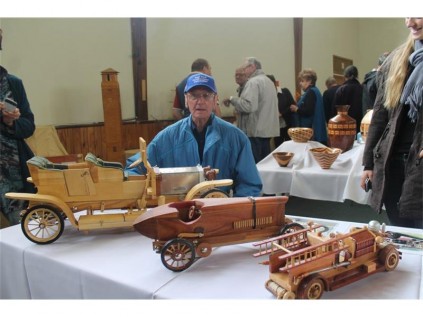 Terry Thomas shows his wooden vintage cars.